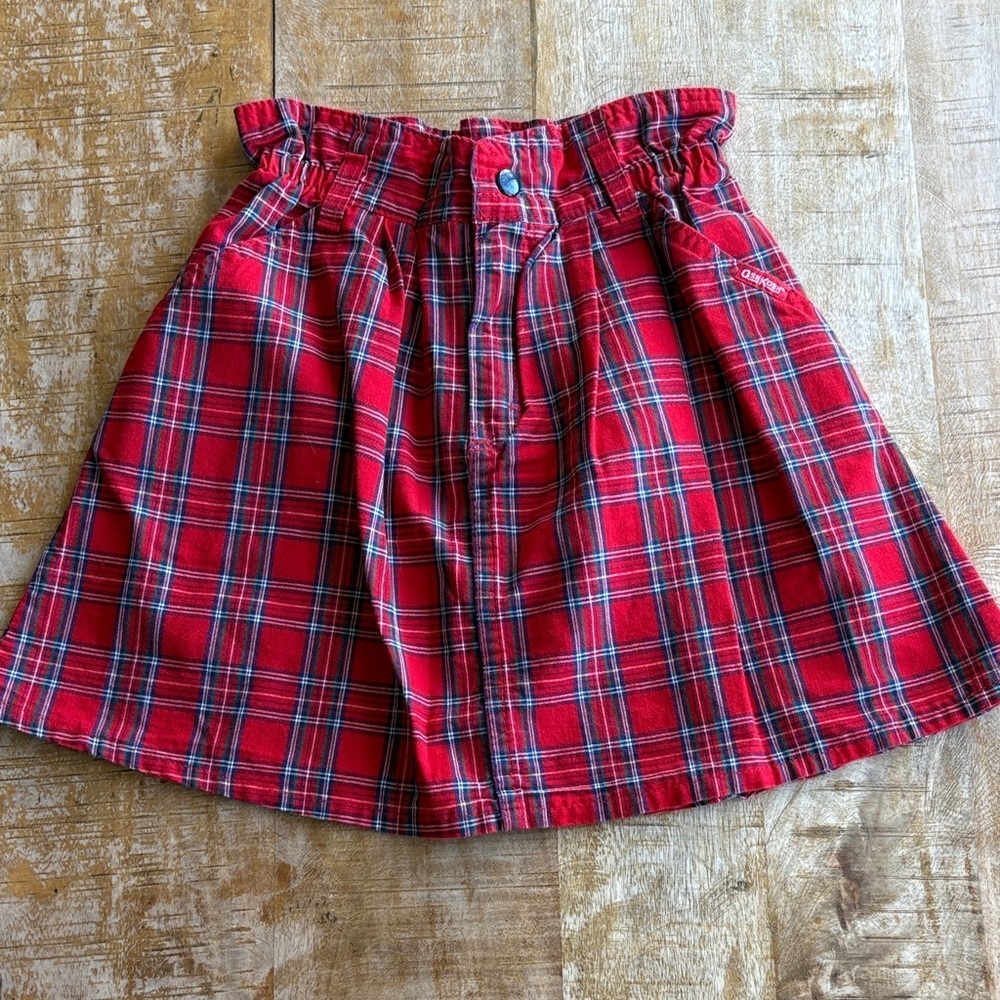 Vintage Oshkosh Red Plaid Skirt size 6x